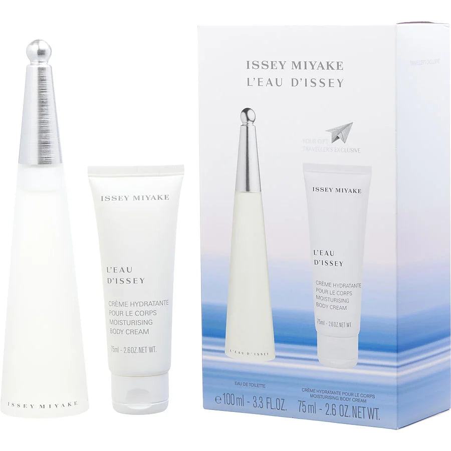 L'Eau D'Issey (Issey Miyake) by Issey Miyake Gift Set - 3.3 oz Eau de Toilette Spray + 2.6 oz Body Cream for Women