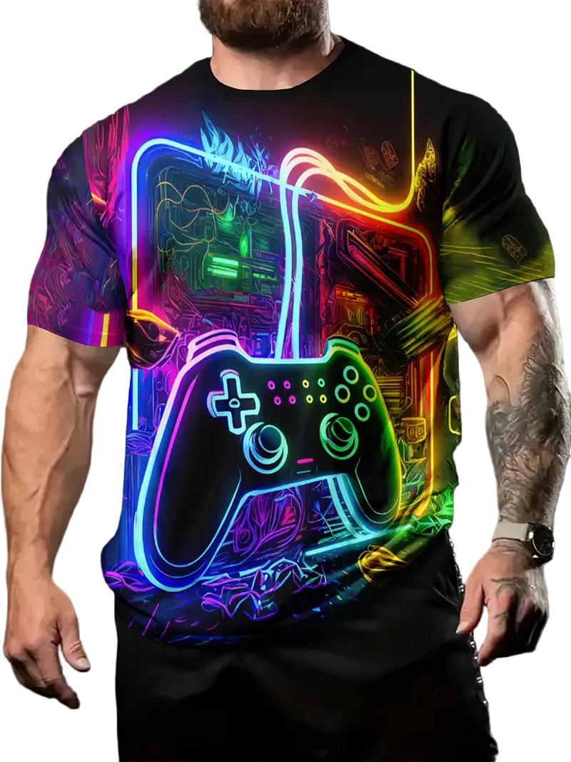 2024 New Men's Gaming Graphic T-Shirt ( Size : XL )