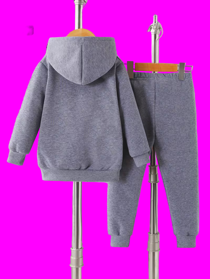 Girls' Fashionable Comfortable Hooded Sweatshirt and Pants Set Set: 9-10