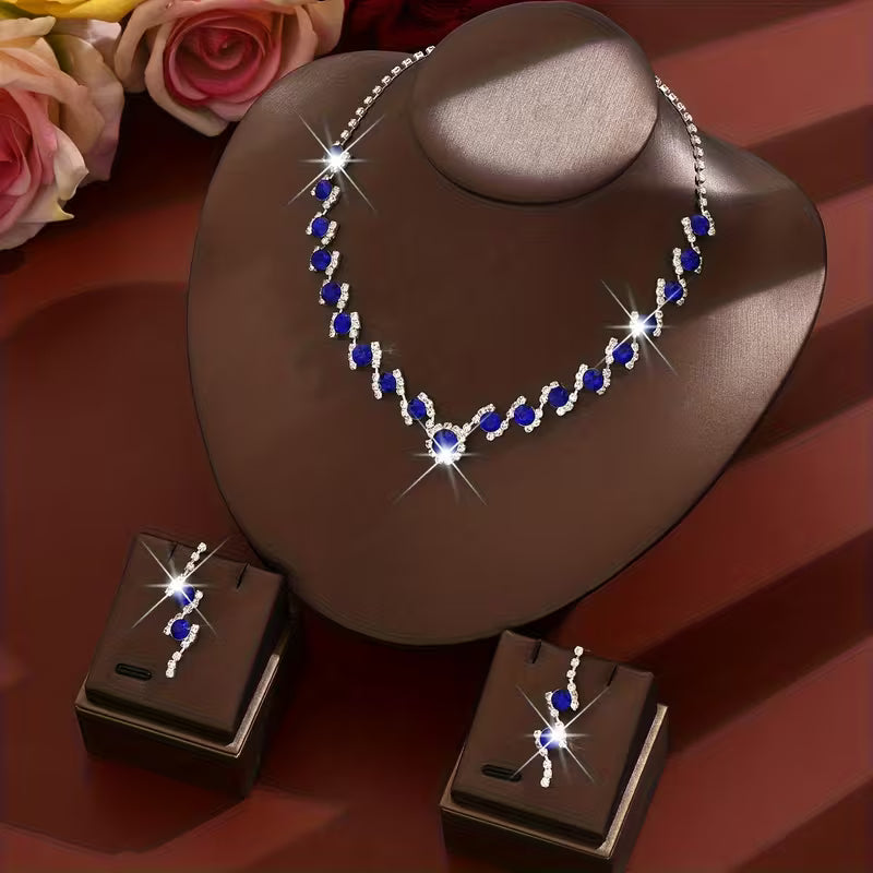 Rhinestone Jewelry Set – 2-Piece