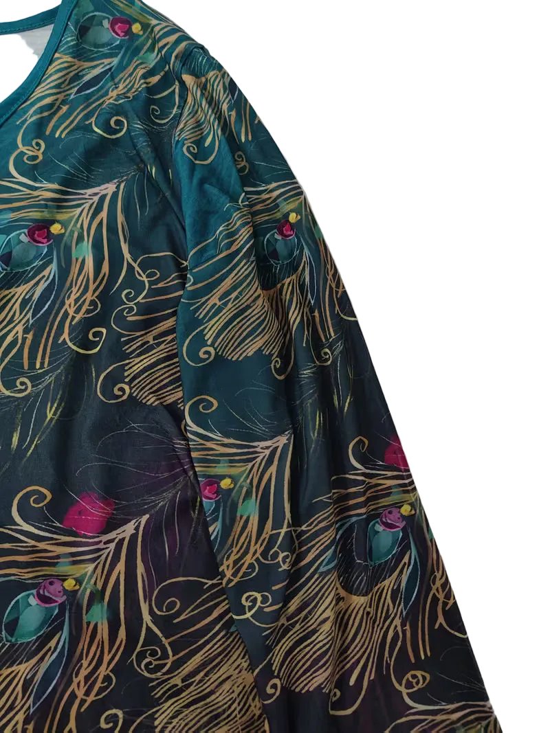 Fashionable Round Neck Long Sleeve Top and Trouser Set ( Size: M )