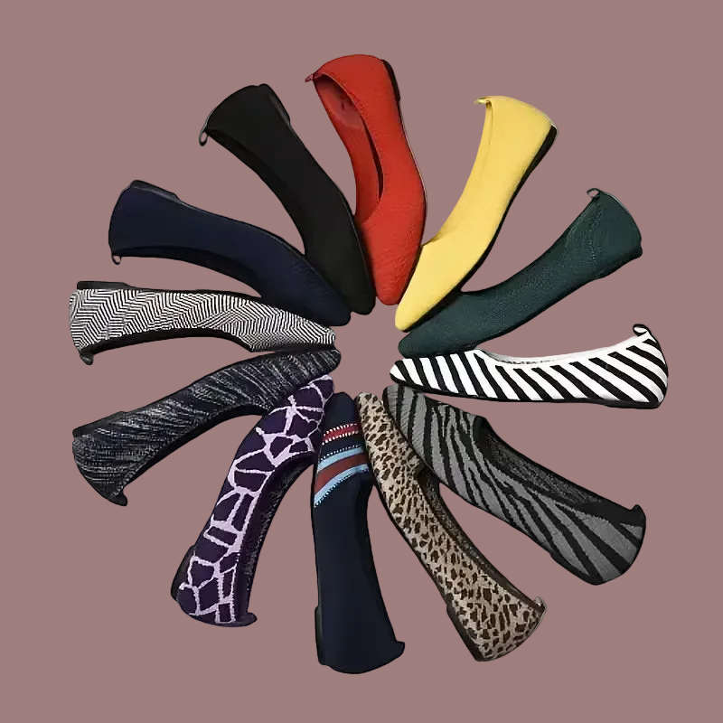 Breathable Knit Mary Jane Flats - Slip-On, ( Size: 9 )
