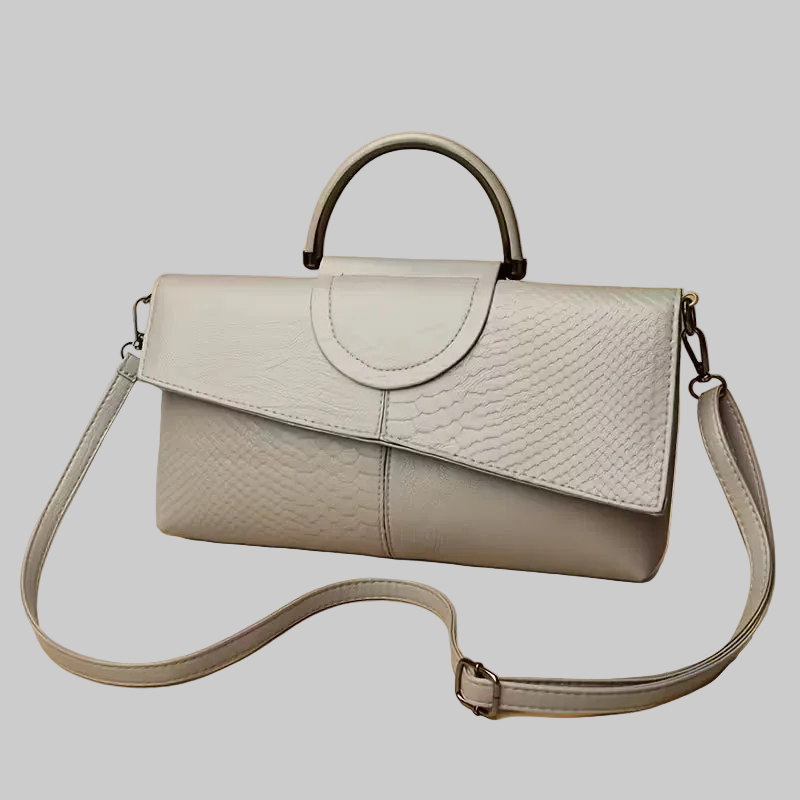 Elegant Handbag with All-Over Crocodile Texture