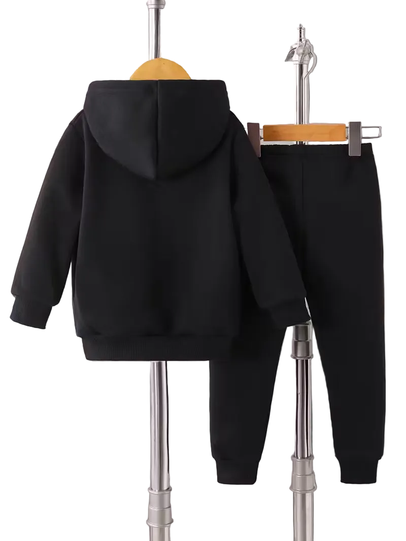 Girls' Comfortable and Fashionable Hooded Sweatshirt and Pants Set