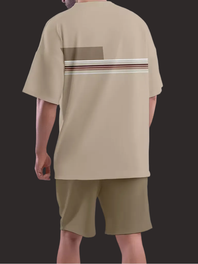 Men's Breathable Outdoor Casual T-Shirt and Shorts Set ( Size: XXL )