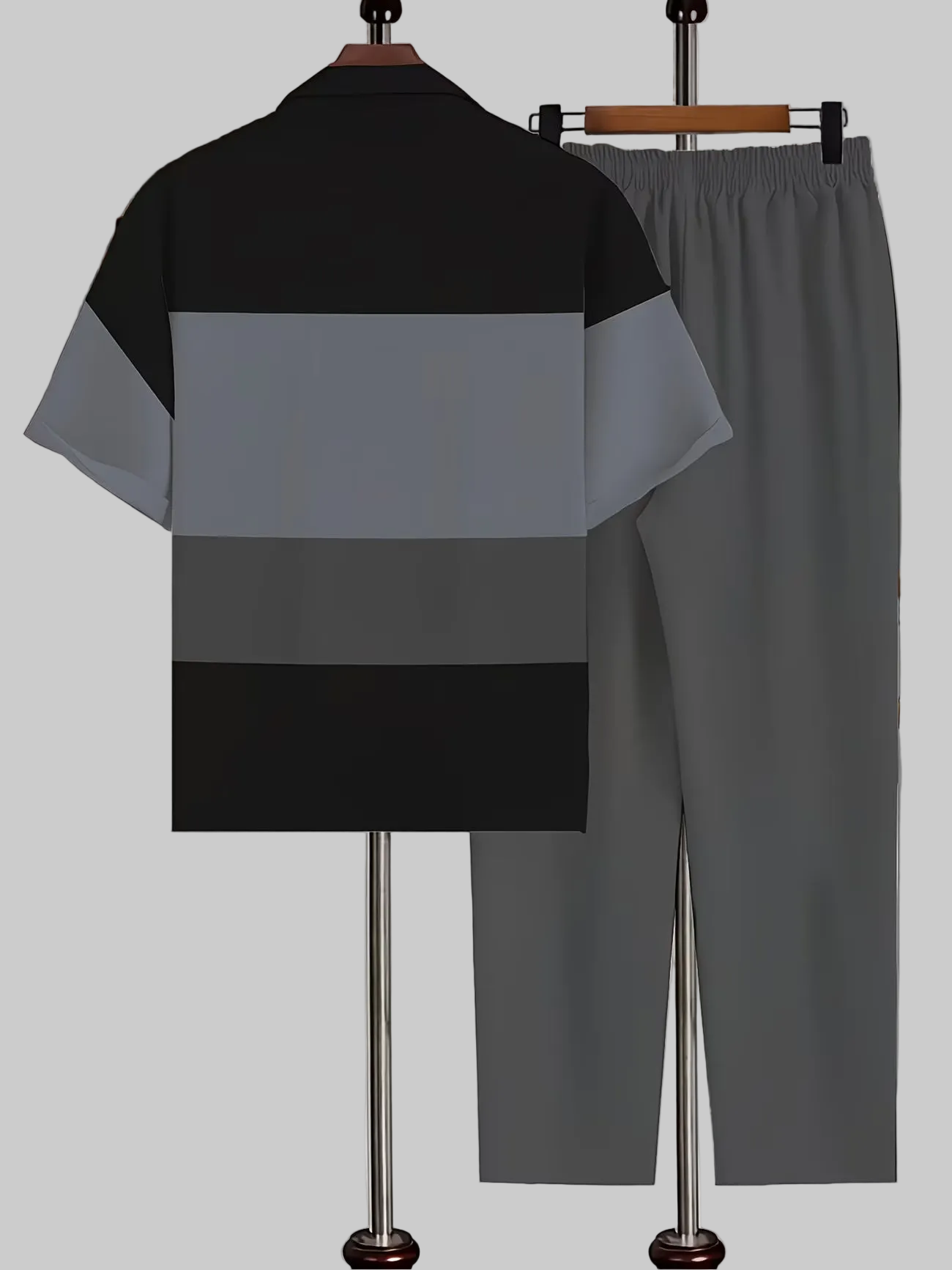 Men's Short-Sleeve Shirt and Trousers Set