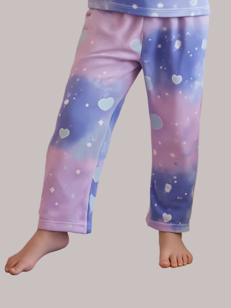 Hello Kitty Flame-Retardant Girls' Night Light Print Short-Sleeve Pajama Set Size: 7-8