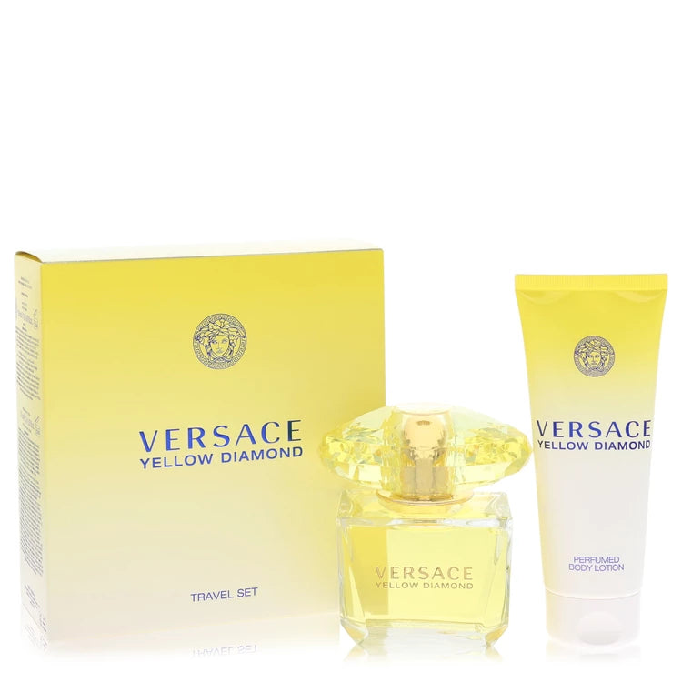Versace Yellow Diamond by Versace Gift Set - 3 oz Eau De Toilette Spray + 3.4 oz Body Lotion for Women ⭐⭐⭐⭐⭐