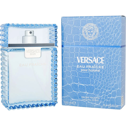 Versace Man by Versace 3.4 oz Eau Fraiche Eau De Toilette Spray (Blue) for Men