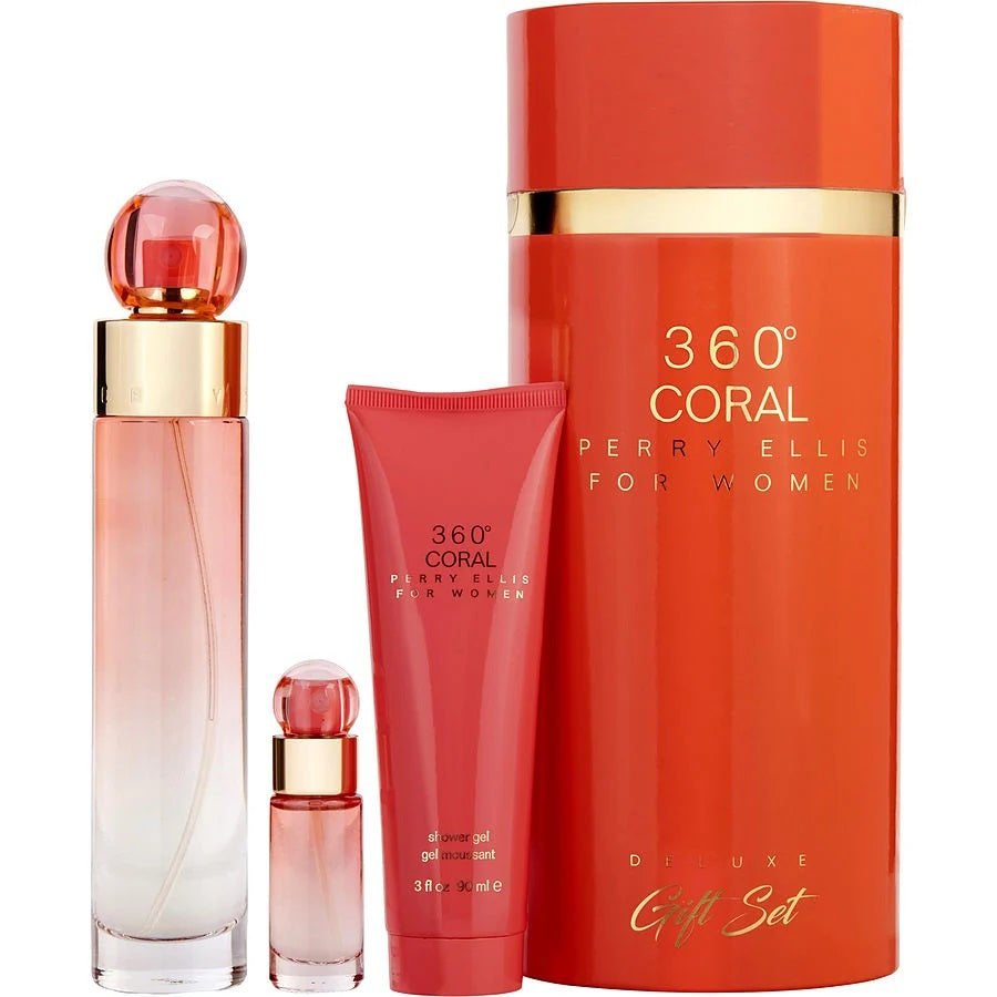 Perry Ellis 360 Coral by Perry Ellis Gift Set for Women