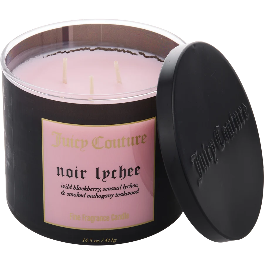Juicy Couture 14.5 oz Soy Wax Blend 3 Wick Candle - Noir Lychee