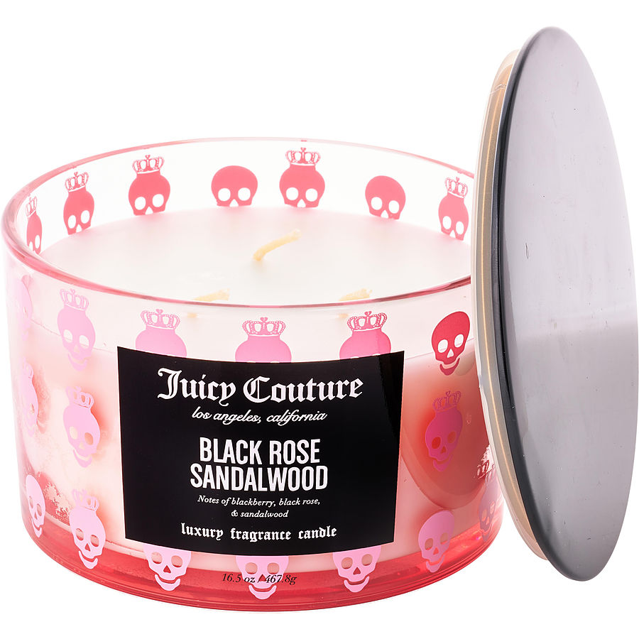Juicy Couture 16.5oz Soy Wax Blend 3 Wick Candle - Black Rose Sandalwood