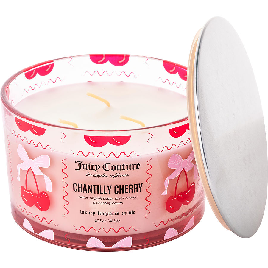 Juicy Couture 16.5 oz Soy Wax Blend 3 Wick Candle - Chantilly Cherry