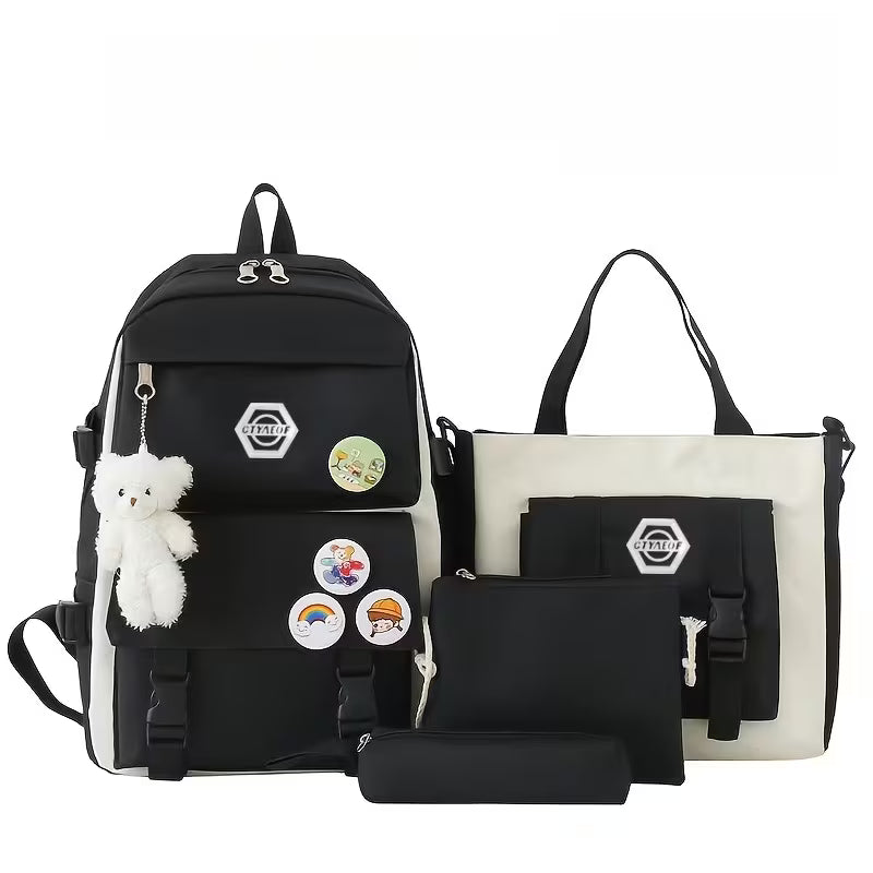 5-piece Hiking Daypack and Casual Backpack Set