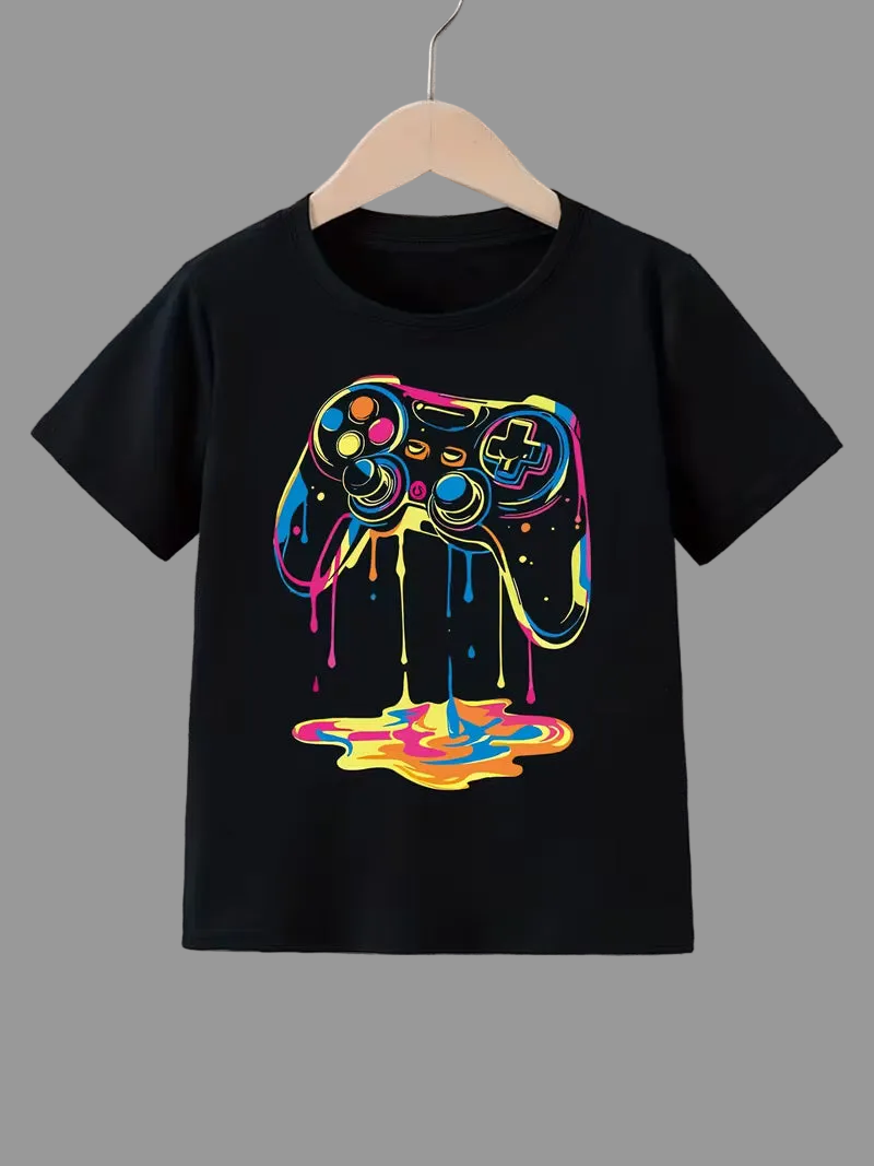 A T-Shirt Featuring a Game Controller Pattern ( 3-4Y )