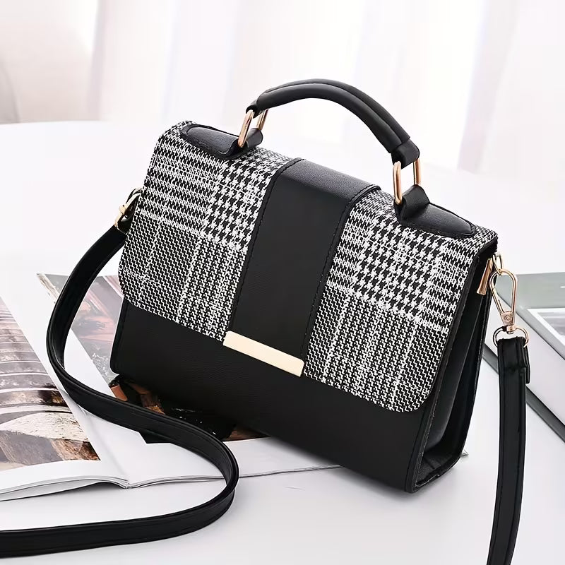 Fashion Plaid Pattern Shoulder Bag