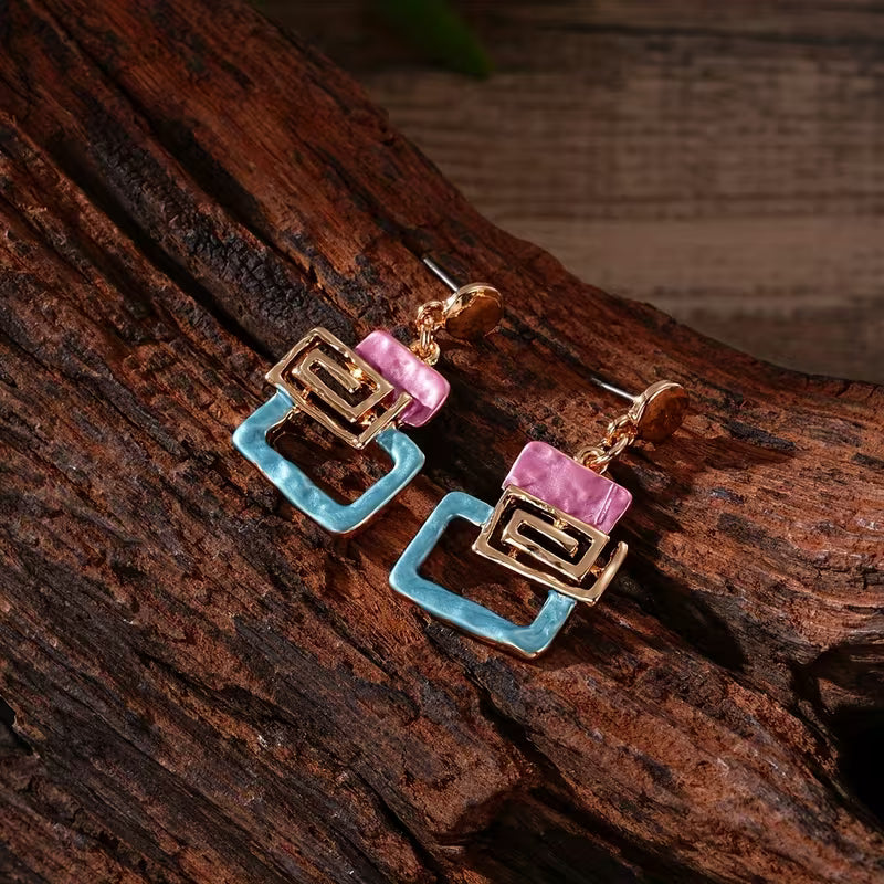 Bohemian Enamel Geometric Jewelry Set