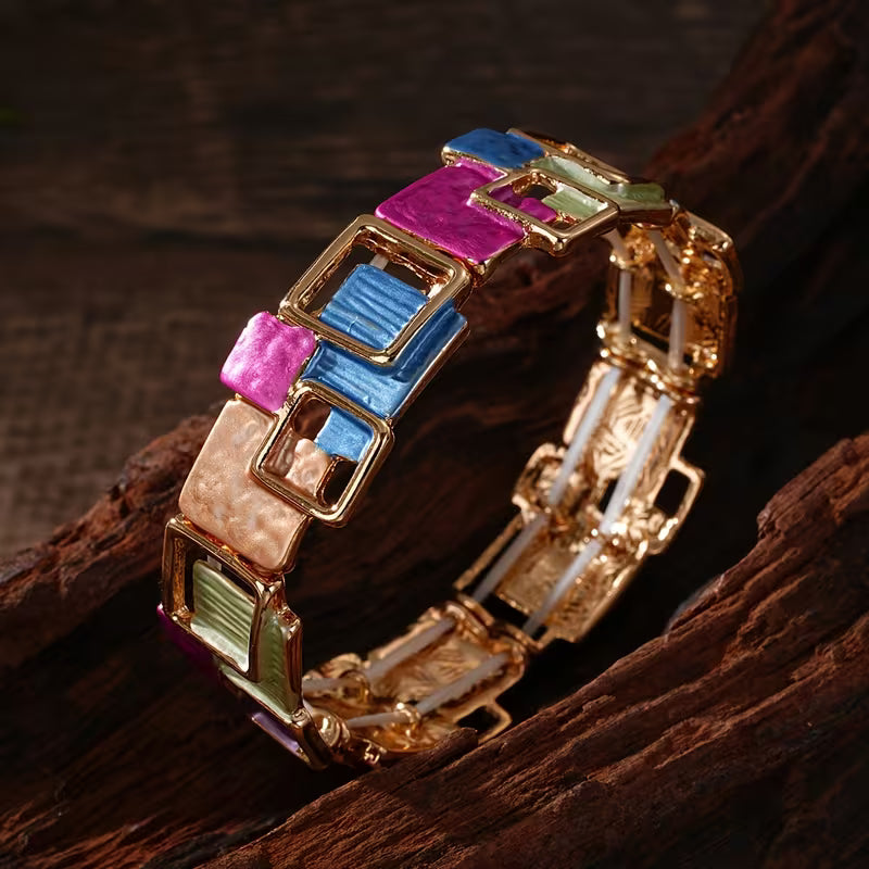 Bohemian Enamel Geometric Jewelry Set