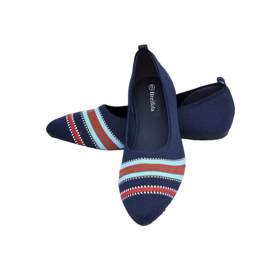 Breathable Knit Mary Jane Flats - Slip-On