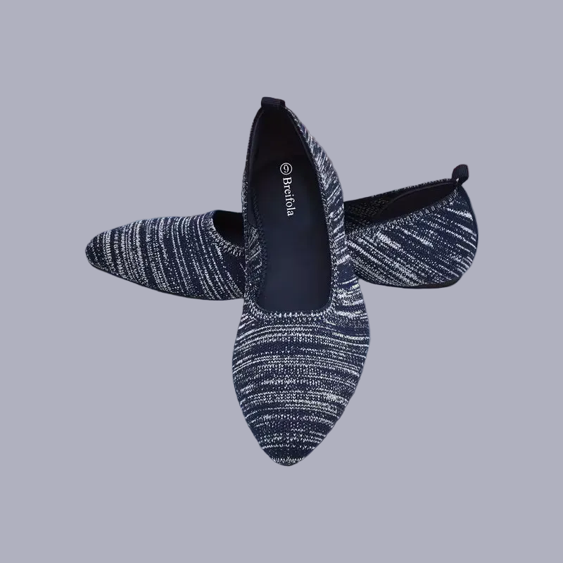 Breathable Knit Mary Jane Flats - Slip-On, ( Size: 6 )