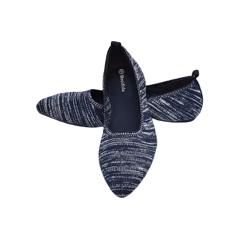 Breathable Knit Mary Jane Flats - Slip-On