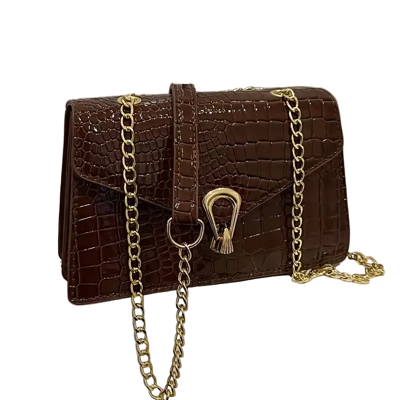 Chic Women's Handbag with Crocodile Pattern