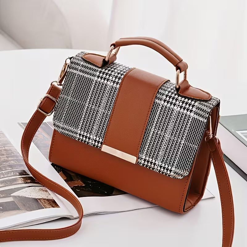 Fashion Plaid Pattern Shoulder Bag