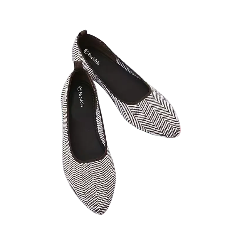 Breathable Knit Mary Jane Flats - Slip-On, ( Size: 10 )