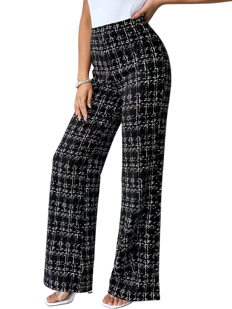 Casual Pants with a Plaid Pattern