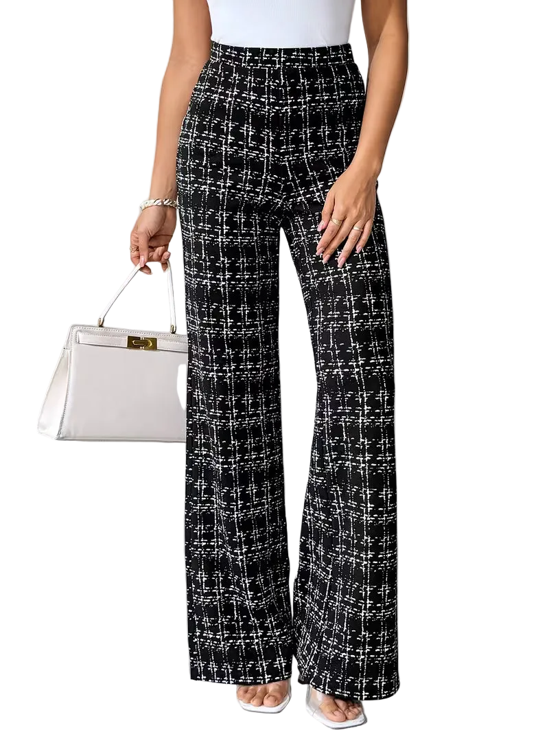 Casual Pants with a Plaid Pattern