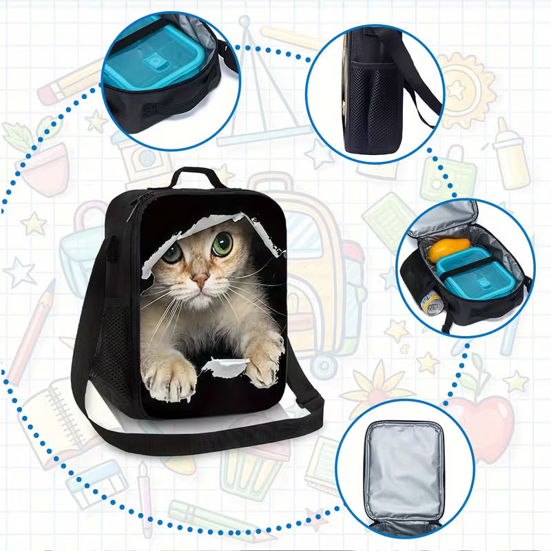 Golden Calico Cat Backpack Set
