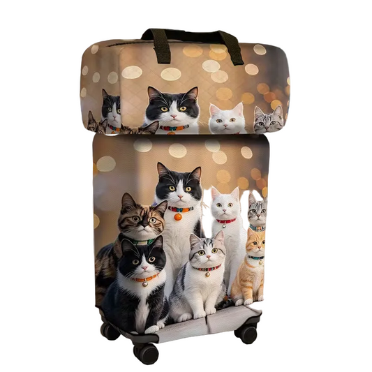 2-piece Cute Cat Group Rhyme Luggage Cover Set