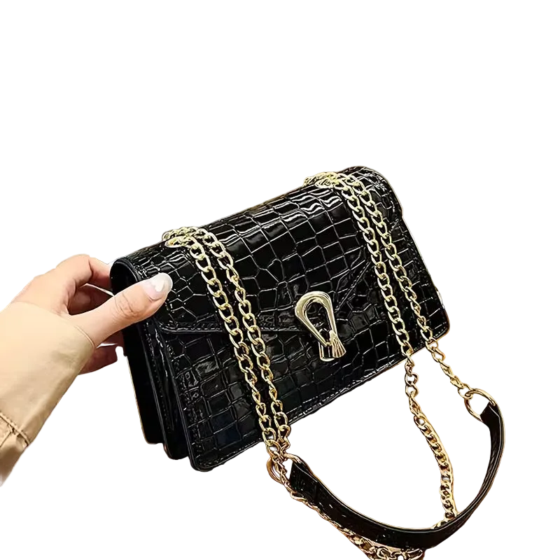 Chic Women's Handbag with Crocodile Pattern