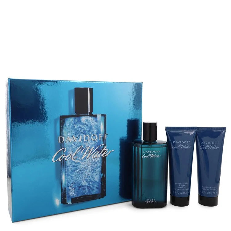 Cool Water by Davidoff Gift Set - 4.2 oz Eau De Toilette Spray + 2.5 oz After Shave Balm + 2.5 oz Shower Gel for Men ⭐⭐⭐⭐⭐