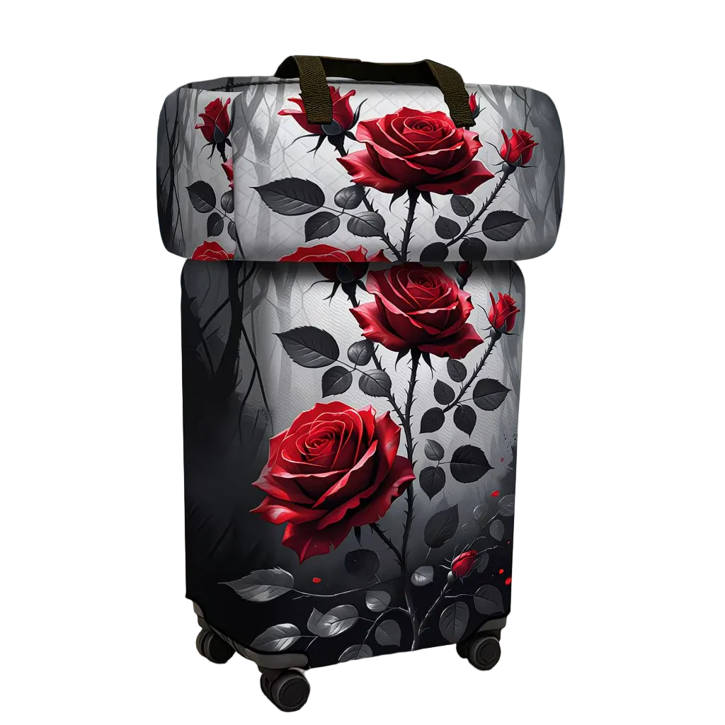 2pcs Luggage Cover Set with Red Rose And Butterfly
