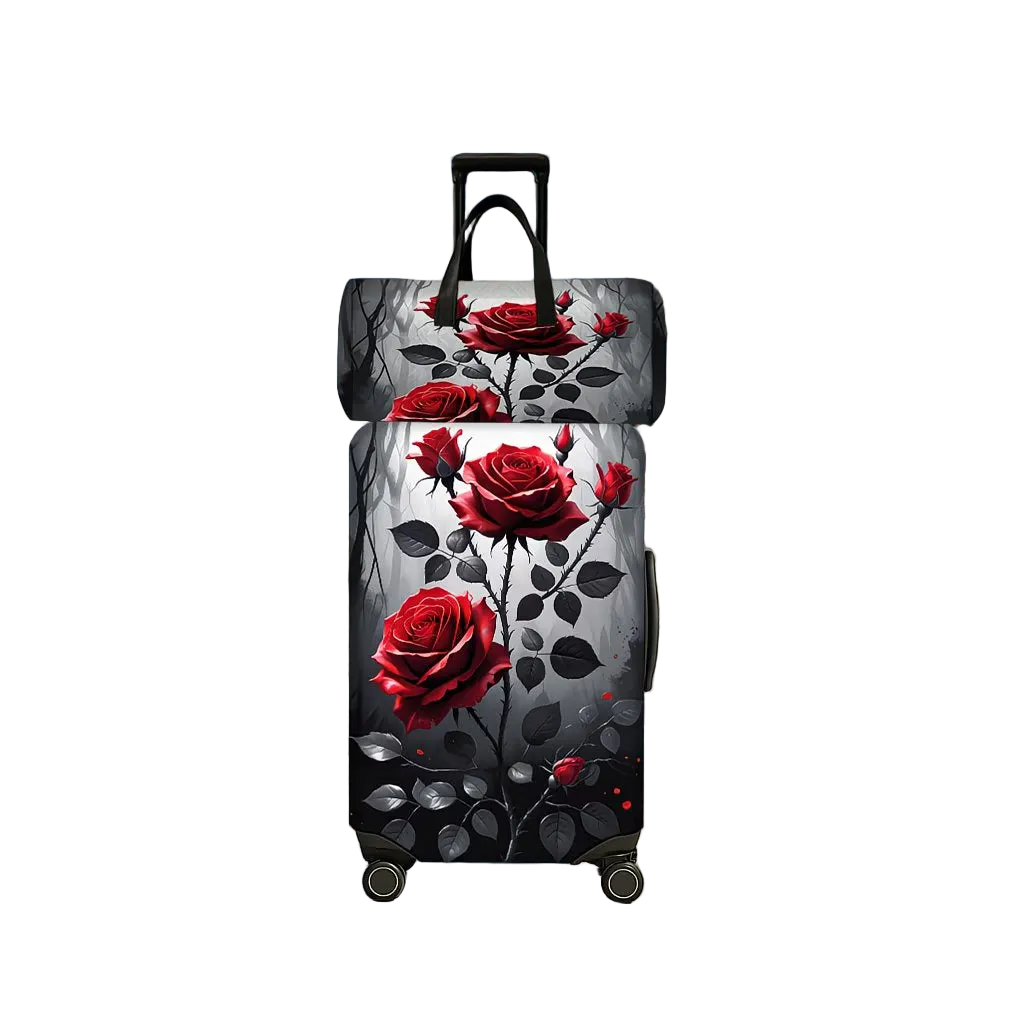 2pcs Luggage Cover Set with Red Rose And Butterfly