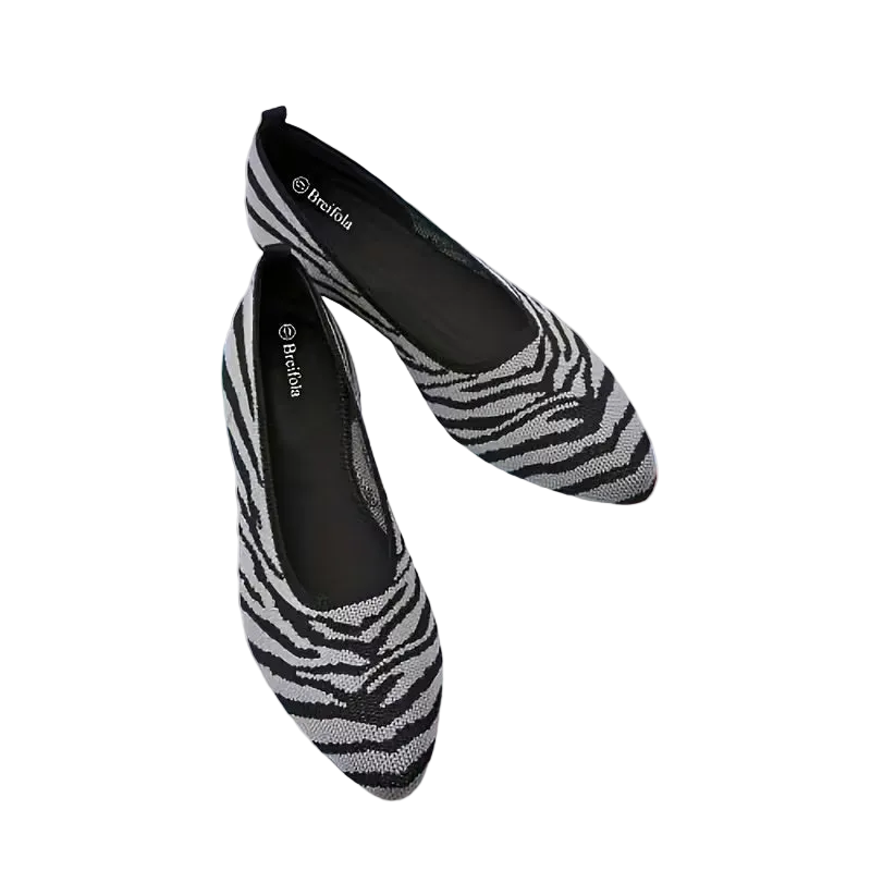 Breathable Knit Mary Jane Flats - Slip-On ( 9 )