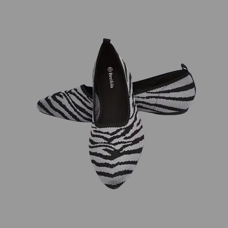 Breathable Knit Mary Jane Flats - Slip-On ( 7 )