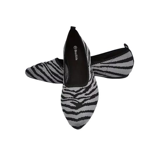 Breathable Knit Mary Jane Flats - Slip-On