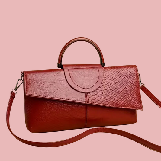 Elegant Handbag with All-Over Crocodile Texture