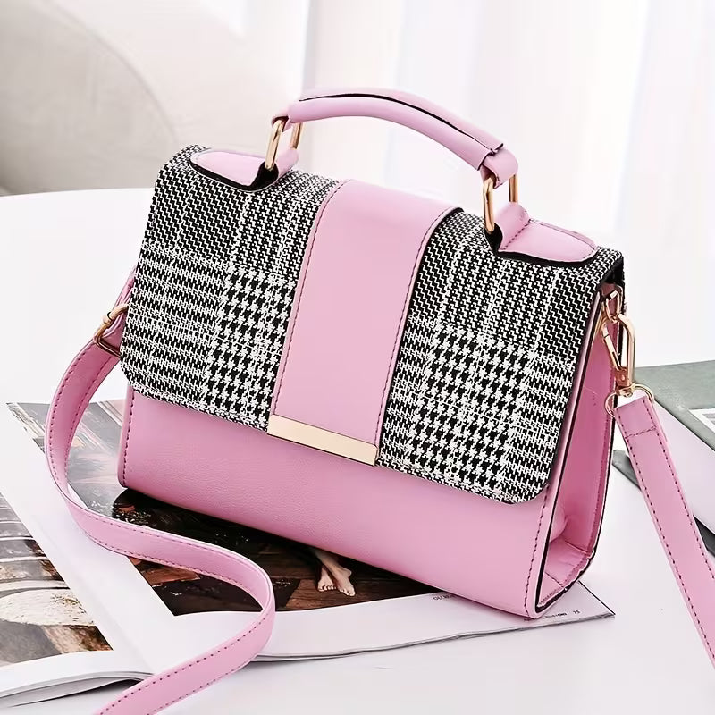 Fashion Plaid Pattern Shoulder Bag