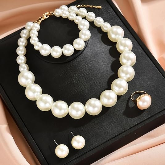Elegant 4-Piece Pearl Jewelry Set