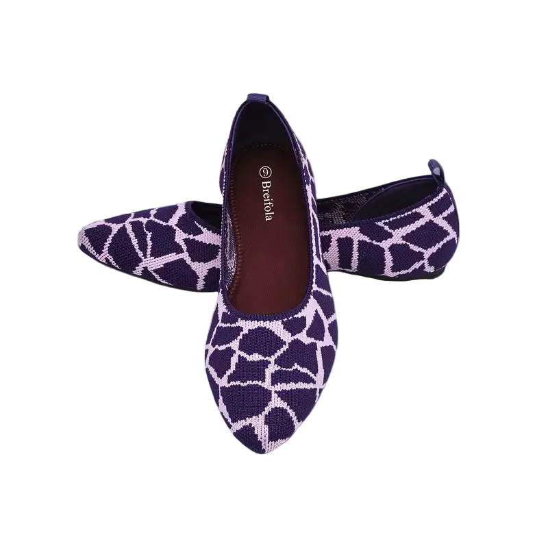 Breathable Knit Mary Jane Flats - Slip-On ( Size: 6 )