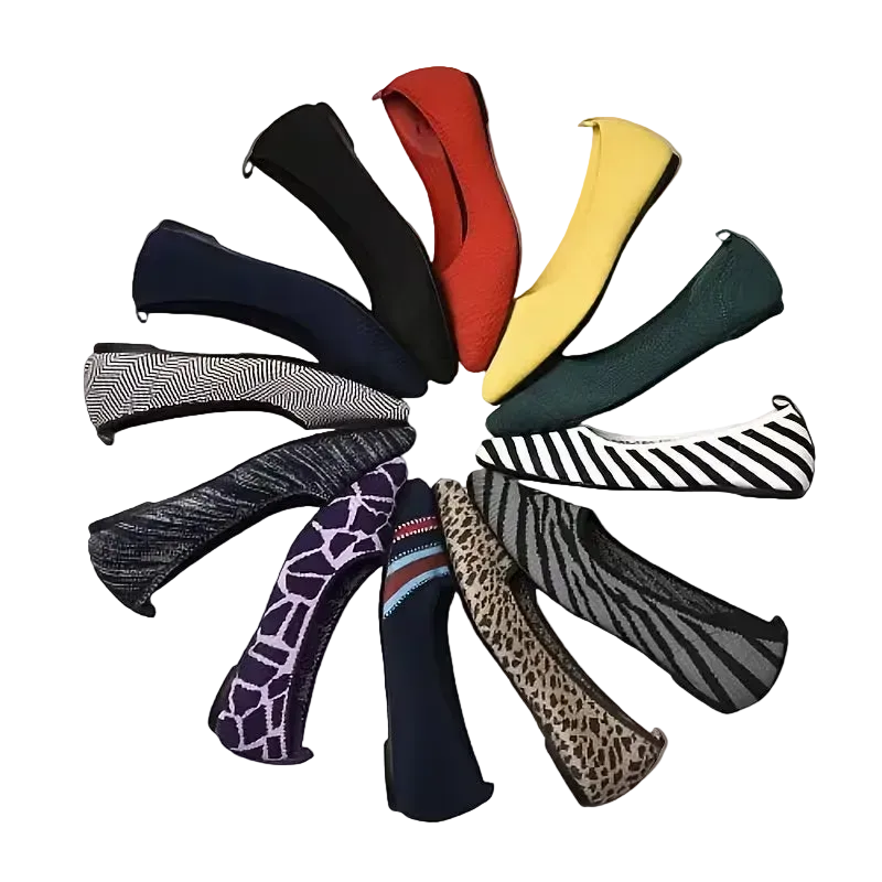 Breathable Knit Mary Jane Flats - Slip-On