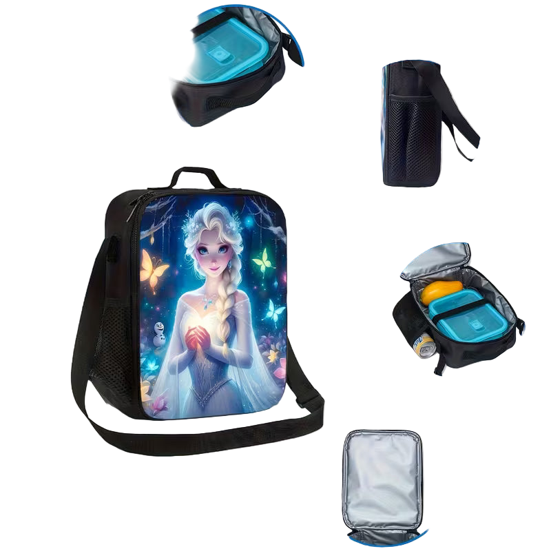 3pcs Disney Frozen Elsa Backpack Set Features Adjustable Shoulder Straps