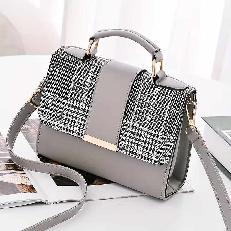 Fashion Plaid Pattern Shoulder Bag