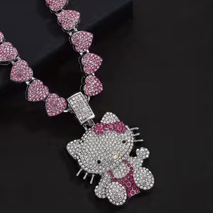 A necklace featuring a kitten-themed pendant