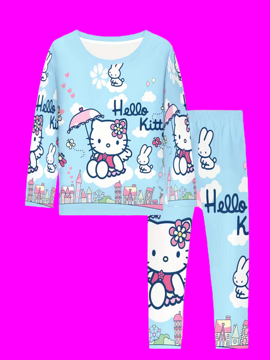 Hello Kitty Girls' Flame Retardant Pajama Set Size: 9-10