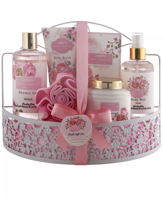 Lovery Wild Rose and Raspberry Body Care 7 Piece Gift Set