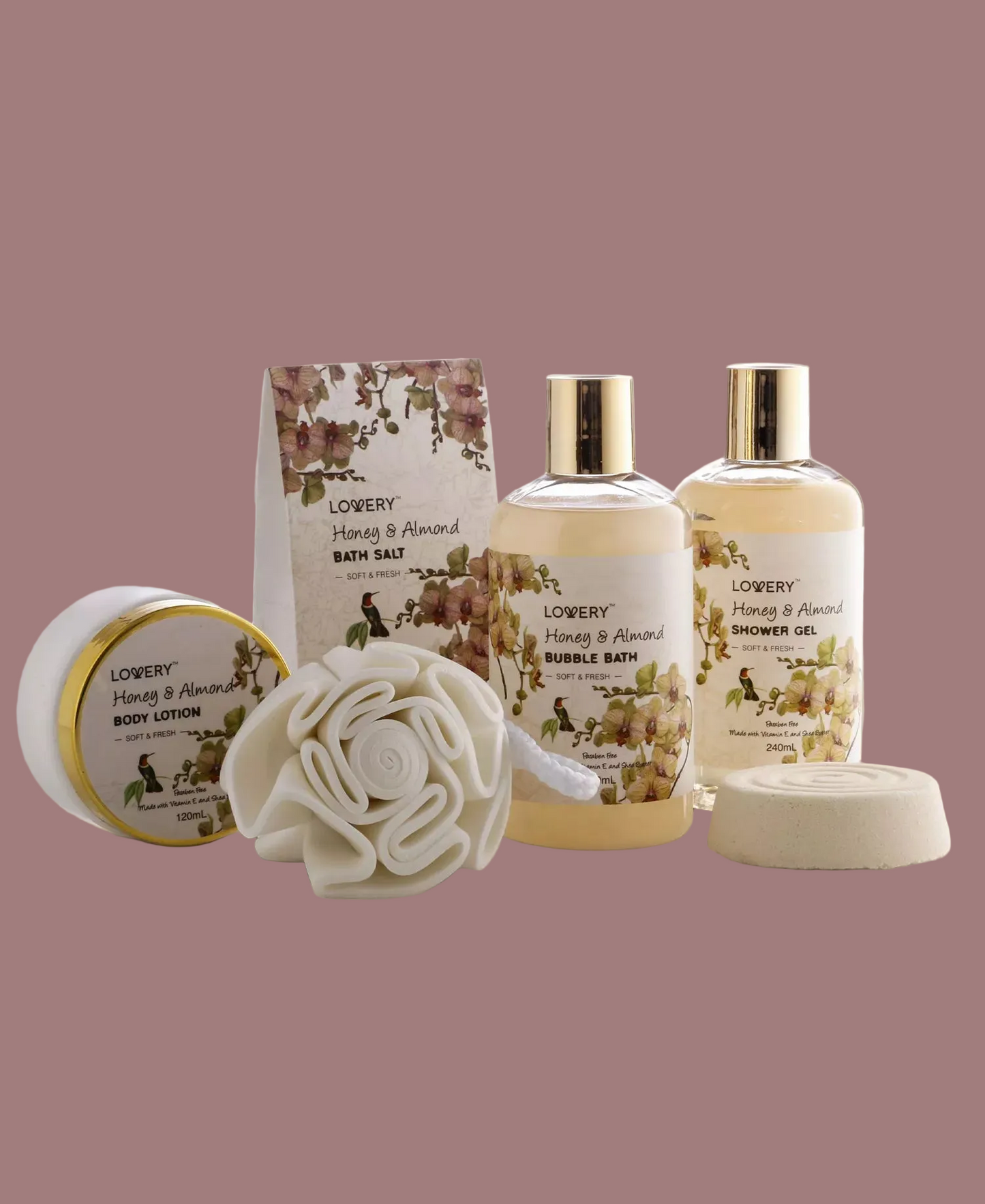 Lovery Honey and Almond Body Care 8 Piece Gift Set